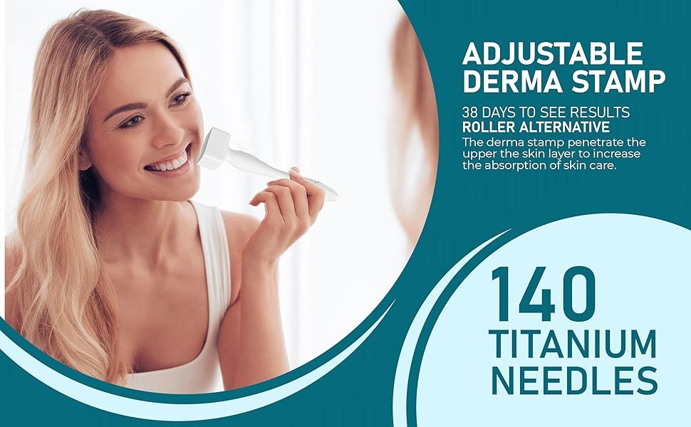 Adjustable 140 Pins Derma Roller Stamp Micro Needle Anti Wrinkle Skin Therapy ORIGINAL TITANIUM NEEDLE Original Product - Image 5