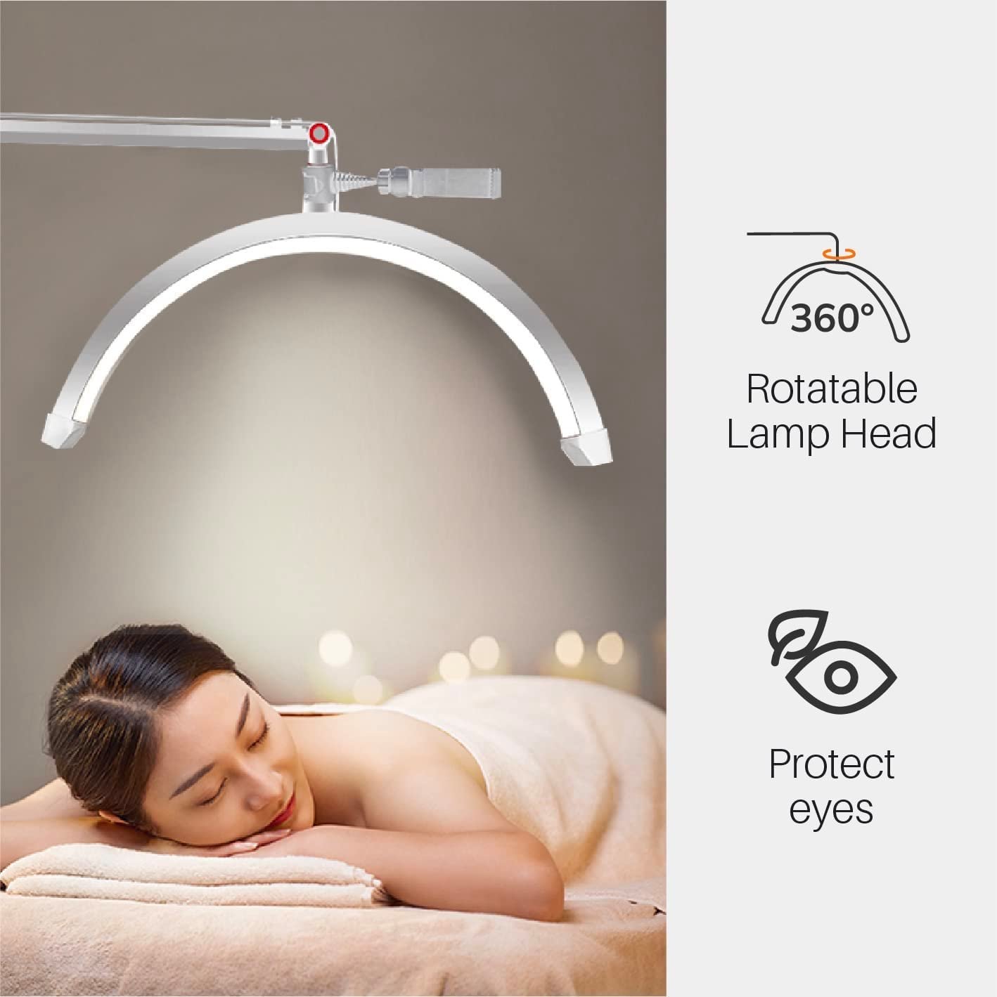 Half Moon Floor LED Lamp with remote HD-M6X | 125-180 cm | 60cm | 36W | White - Image 5