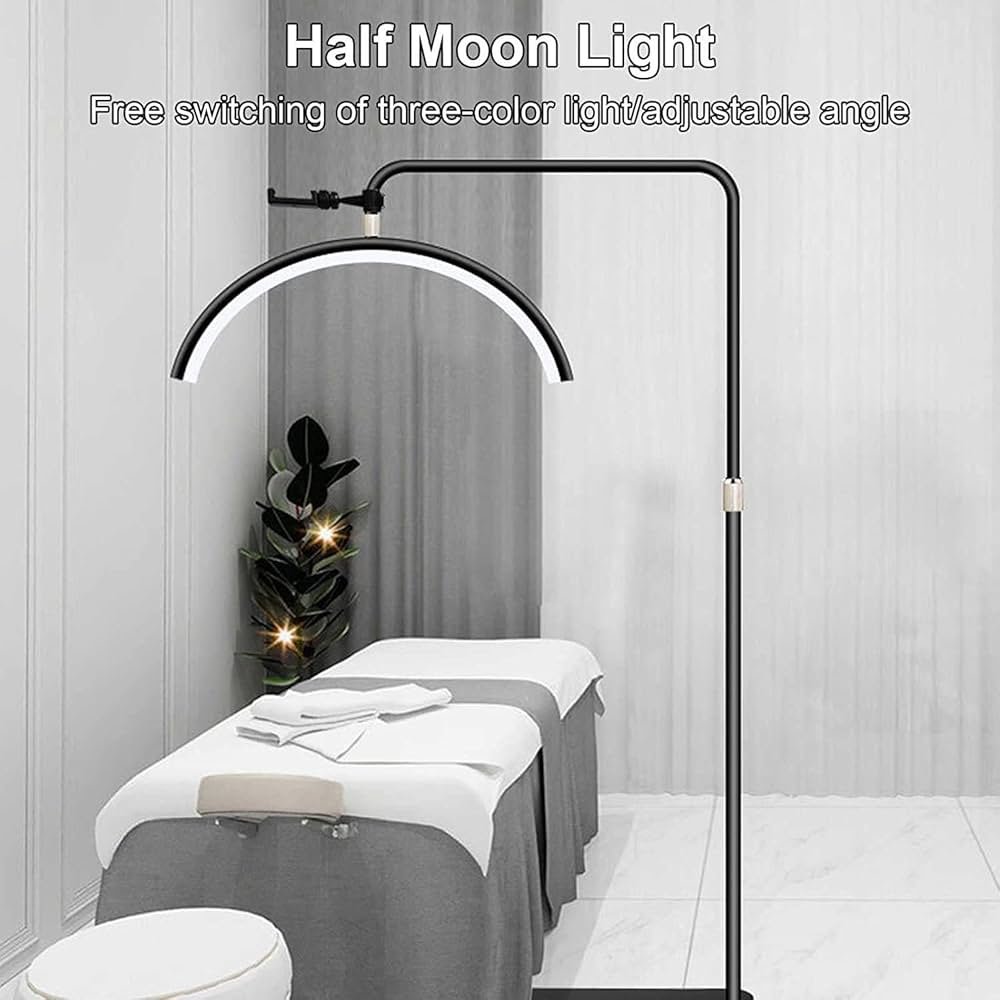 Half Moon Floor LED Lamp with remote HD-M6X | 125-180 cm | 60cm | 36W | White - Image 3