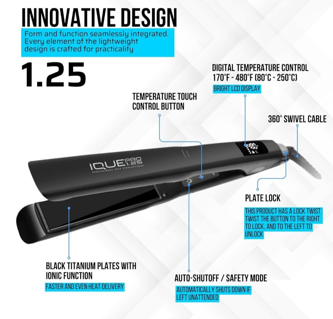 iQUE 1.25” Nano Titanium Hair Straightener & Curler 2-in-1 – Fast Heat-Up Flat Iron - Image 7