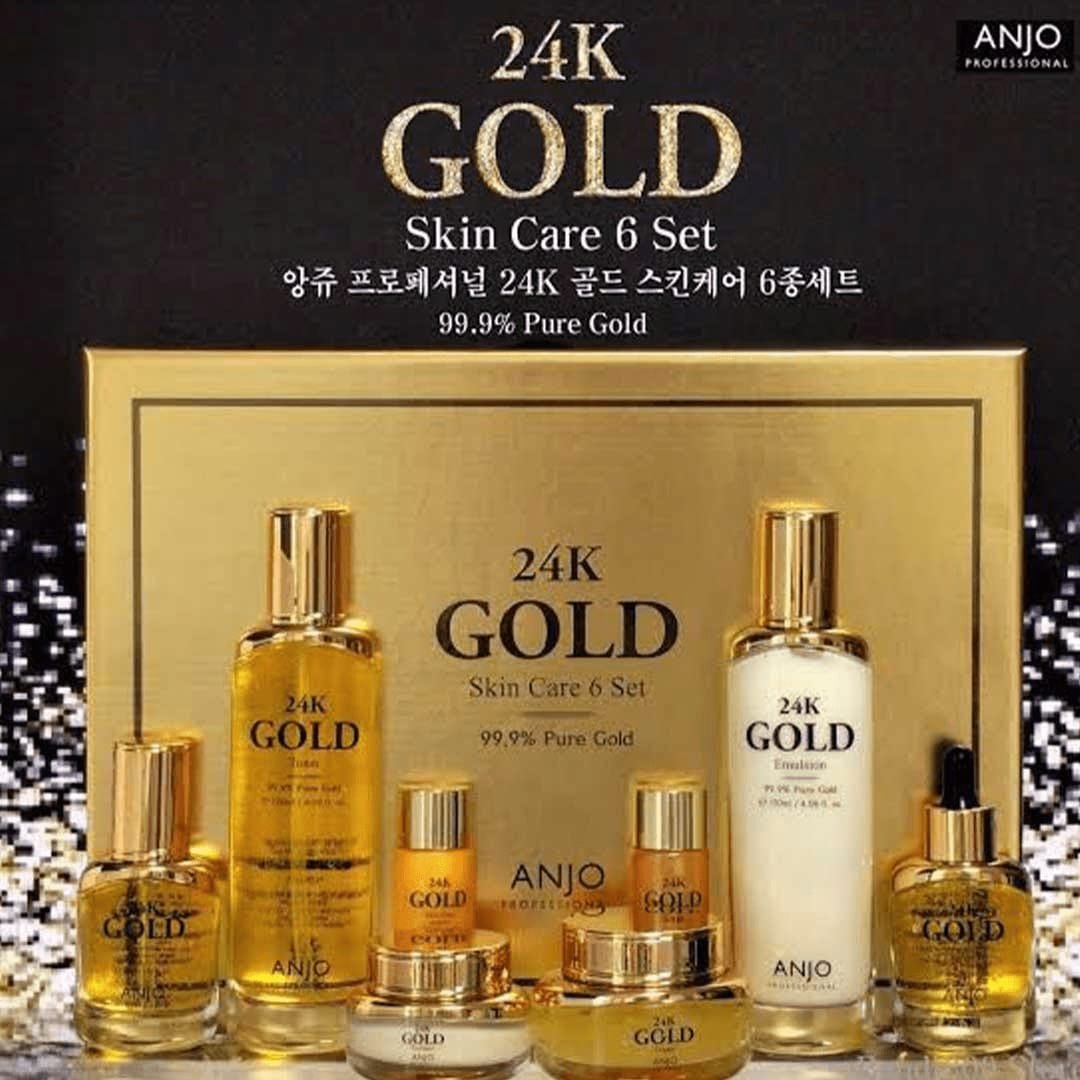 ANJO Professional 24K Gold Skin Care 6 Set – Royal Glow in 6 Golden Step