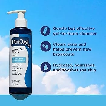 PanOxyl Acne Gel Wash, 2% Salicylic Acid, Moisturizes with Blue Algae and Aloe Vera Original product
